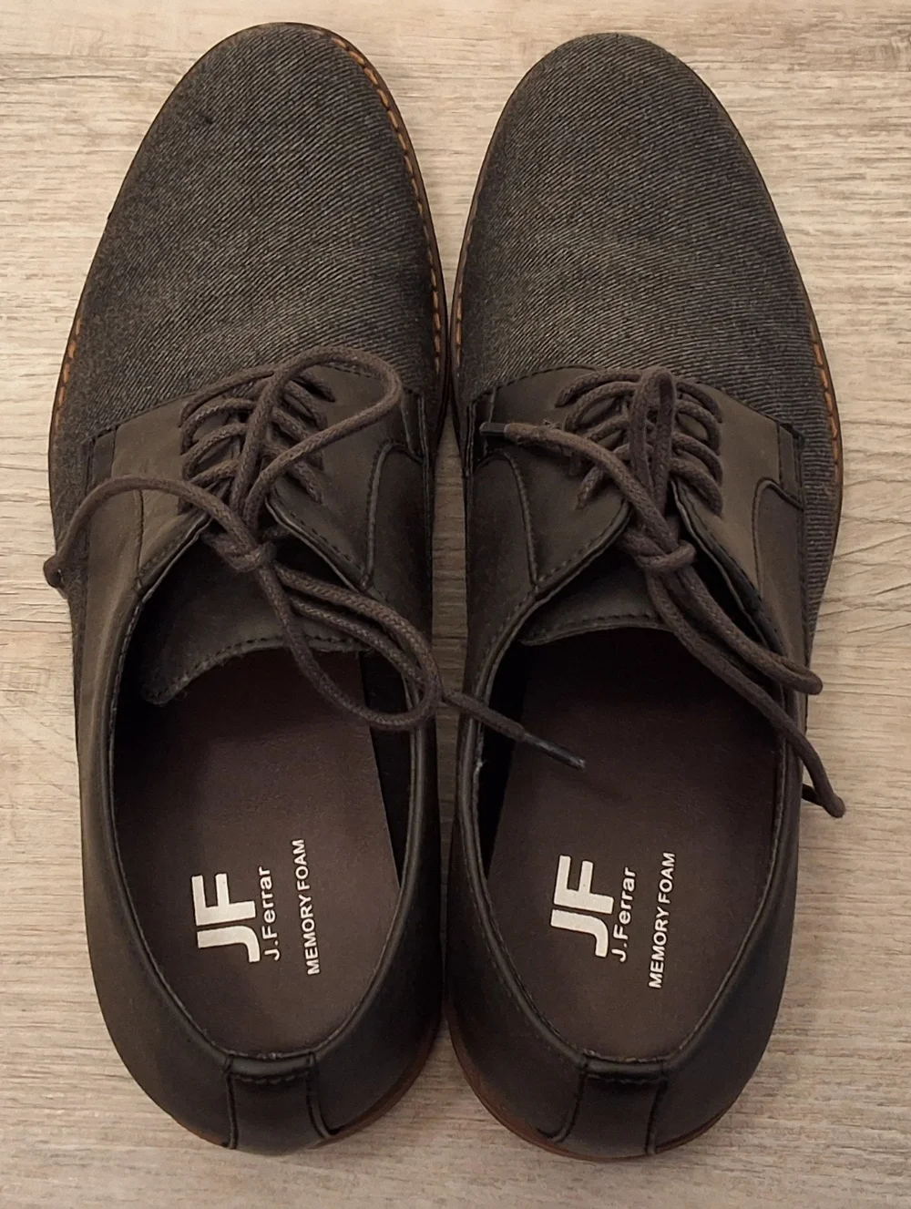 JF J. Ferrar Marcus Memory Foam Gray & Black Oxford Men’s Shoes 8M/ 41 EU Office